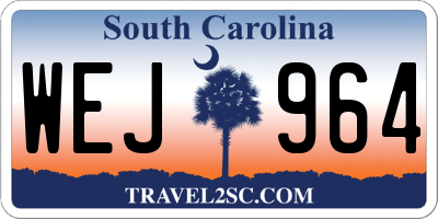 SC license plate WEJ964