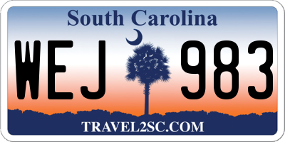 SC license plate WEJ983