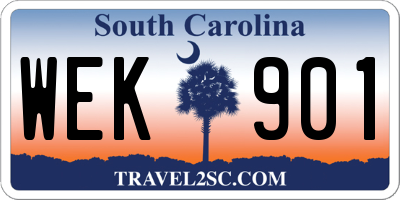 SC license plate WEK901