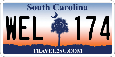 SC license plate WEL174