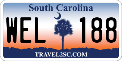SC license plate WEL188