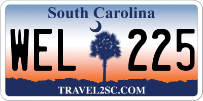 SC license plate WEL225