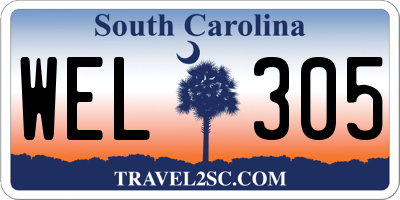 SC license plate WEL305