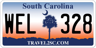 SC license plate WEL328