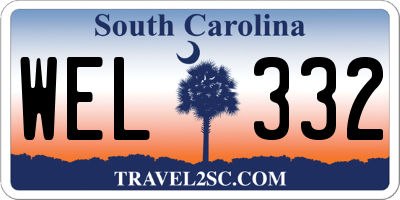 SC license plate WEL332