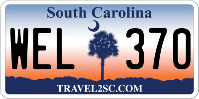 SC license plate WEL370