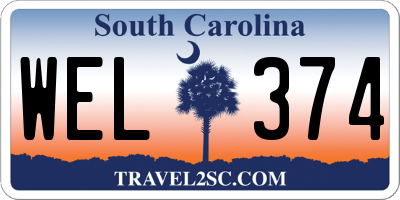 SC license plate WEL374