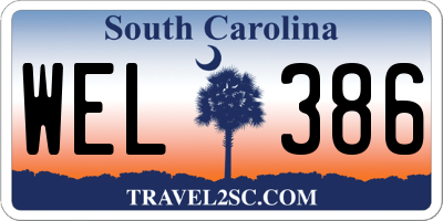 SC license plate WEL386