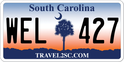 SC license plate WEL427