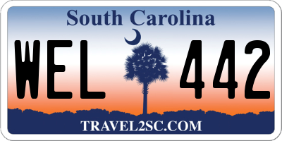 SC license plate WEL442