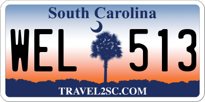 SC license plate WEL513