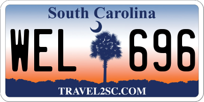 SC license plate WEL696