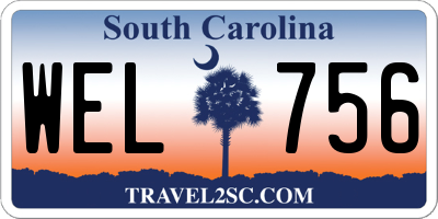SC license plate WEL756