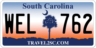 SC license plate WEL762