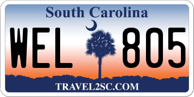 SC license plate WEL805