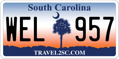 SC license plate WEL957