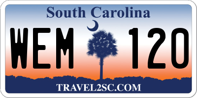SC license plate WEM120