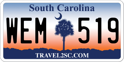 SC license plate WEM519