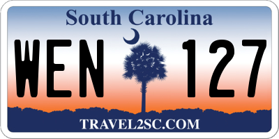 SC license plate WEN127