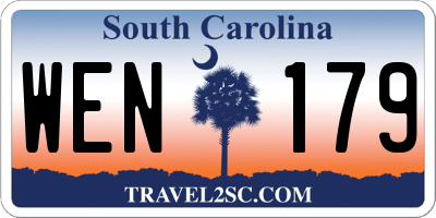 SC license plate WEN179