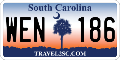 SC license plate WEN186