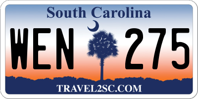 SC license plate WEN275