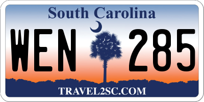 SC license plate WEN285
