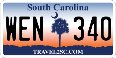 SC license plate WEN340