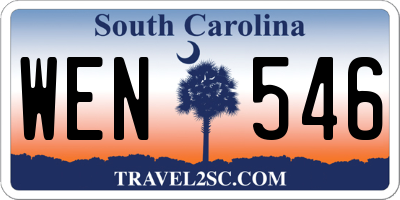 SC license plate WEN546