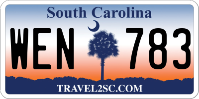 SC license plate WEN783