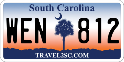 SC license plate WEN812