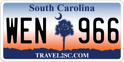 SC license plate WEN966