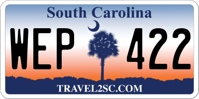 SC license plate WEP422