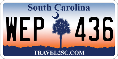 SC license plate WEP436