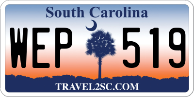 SC license plate WEP519