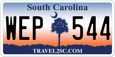 SC license plate WEP544