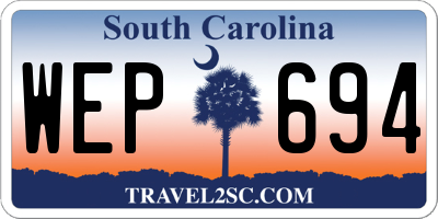 SC license plate WEP694