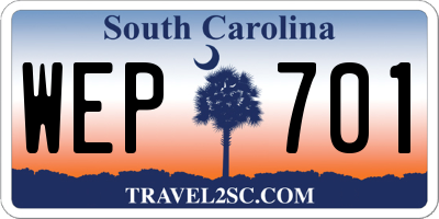 SC license plate WEP701