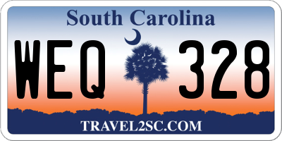 SC license plate WEQ328