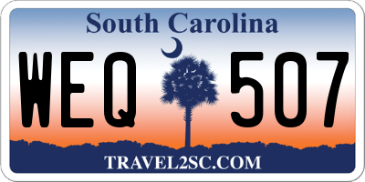 SC license plate WEQ507