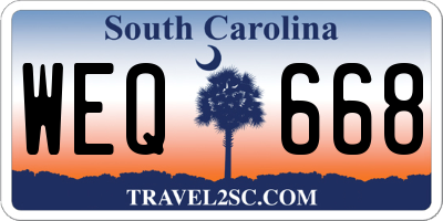 SC license plate WEQ668