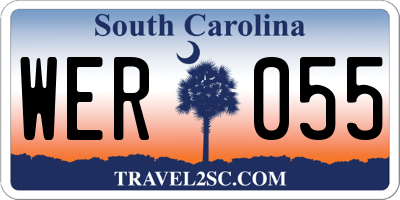 SC license plate WER055