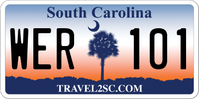 SC license plate WER101