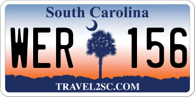 SC license plate WER156