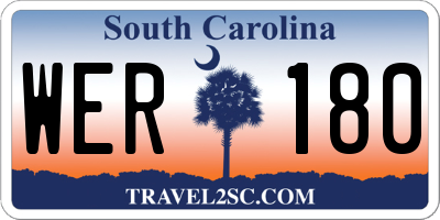 SC license plate WER180
