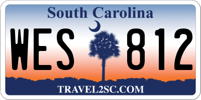 SC license plate WES812