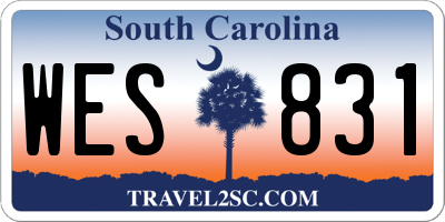 SC license plate WES831