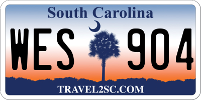 SC license plate WES904