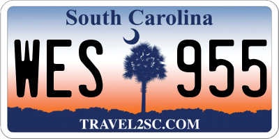 SC license plate WES955