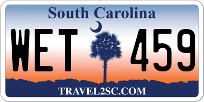 SC license plate WET459